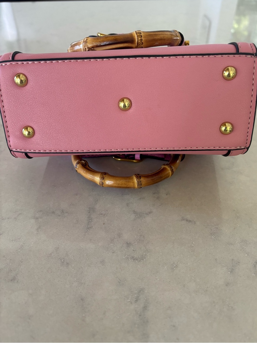 Pink Mini Bamboo Top-Handle Crossbody Bag - Picture 4 of 5